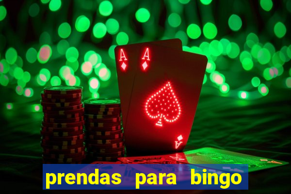 prendas para bingo de natal